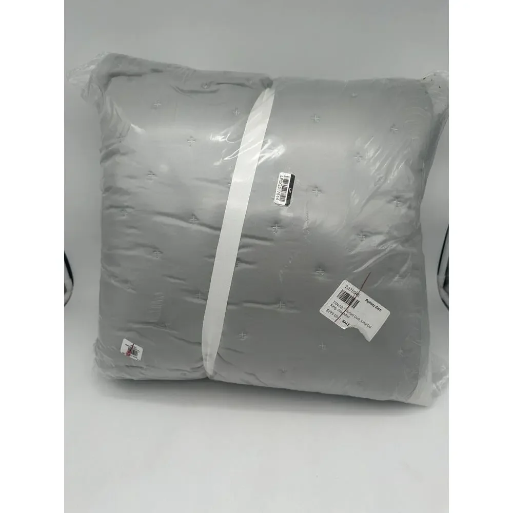 Pottery Barn Tencel Lyocell Tufted KING Quilt ~ Gray Mist